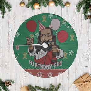 African Birthday Boy Jesus Tree Skirt Afro Christmas