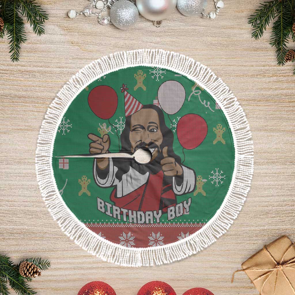 African Birthday Boy Jesus Tree Skirt Afro Christmas