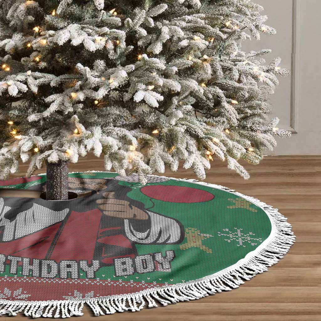 African Birthday Boy Jesus Tree Skirt Afro Christmas