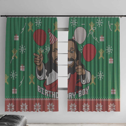 African Birthday Boy Jesus Window Curtain Afro Christmas