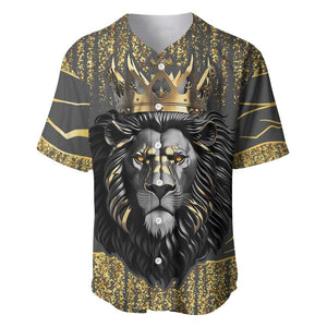 Personalized Black and Gold Lion Africa Baseball Jersey