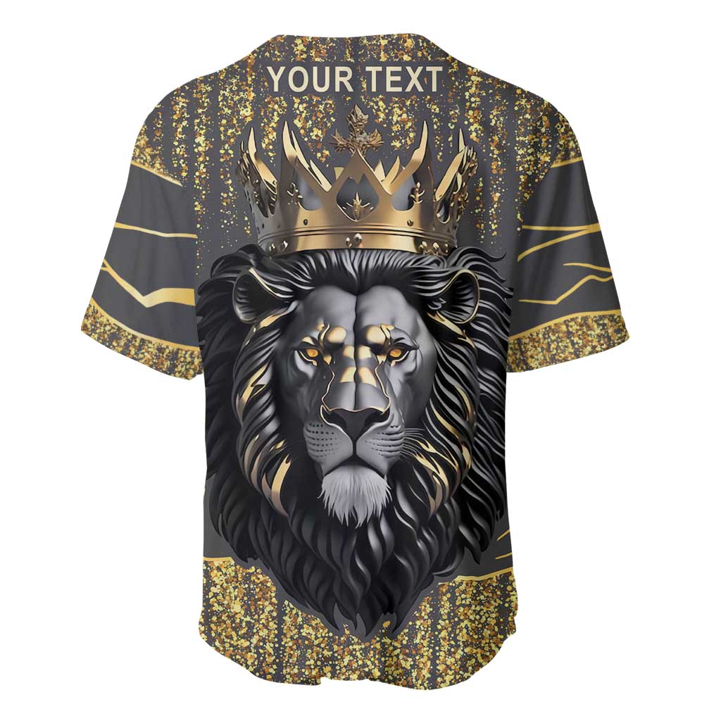 Personalized Black and Gold Lion Africa Baseball Jersey
