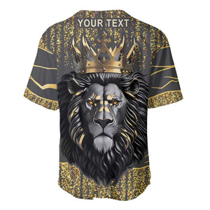 Personalized Black and Gold Lion Africa Baseball Jersey