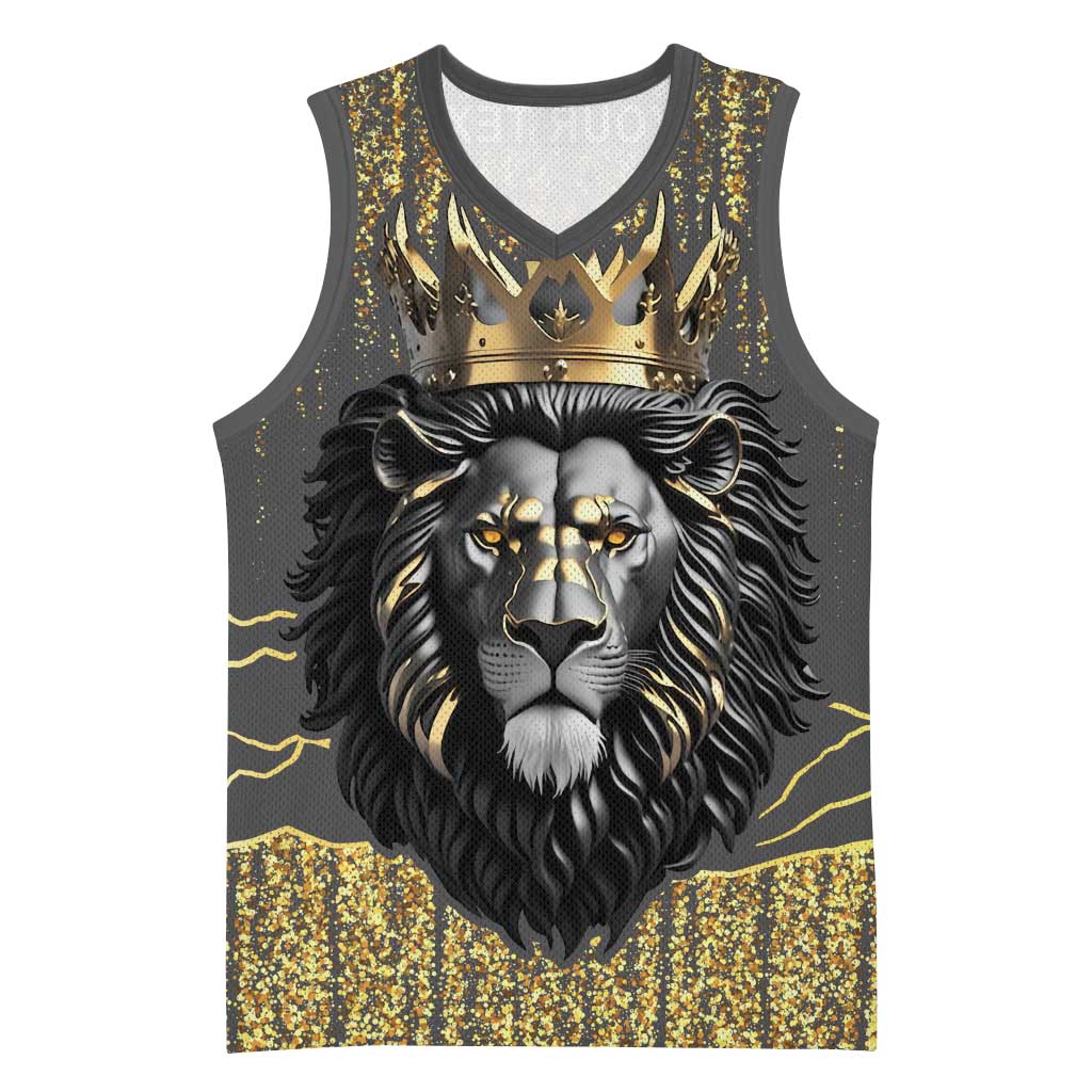 Personalized Black and Gold Lion Africa Basketball Jersey - African Pride