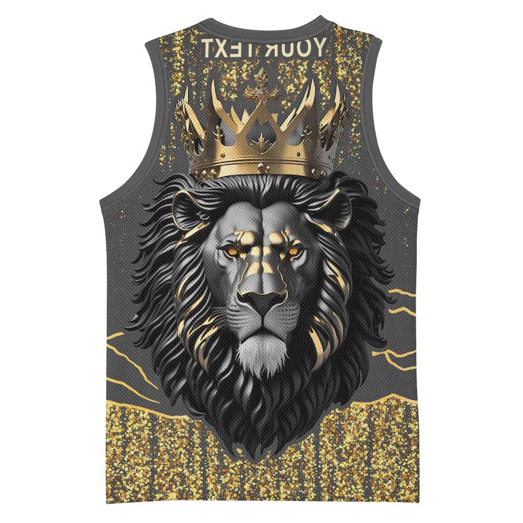 Personalized Black and Gold Lion Africa Basketball Jersey - African Pride