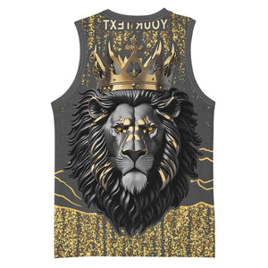 Personalized Black and Gold Lion Africa Basketball Jersey - African Pride