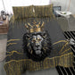 Personalized Black and Gold Lion Africa Bedding Set