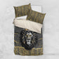 Personalized Black and Gold Lion Africa Bedding Set