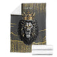 Personalized Black and Gold Lion Africa Blanket