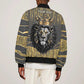 Personalized Black and Gold Lion Africa Bomber Jacket