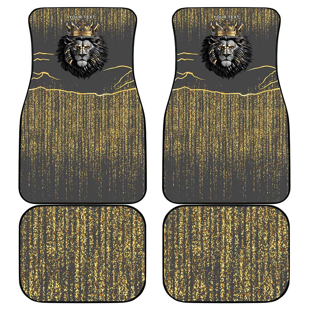 Personalized Black and Gold Lion Africa Car Mats