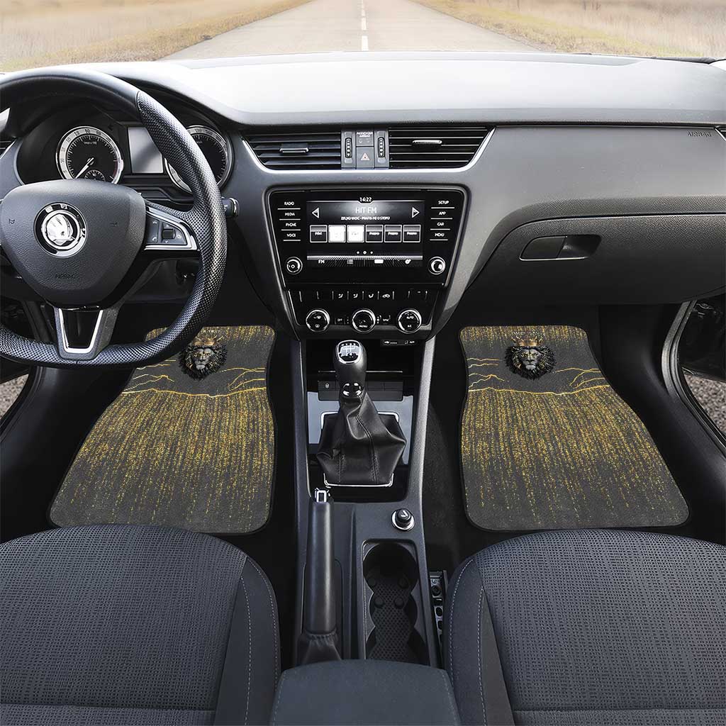 Personalized Black and Gold Lion Africa Car Mats