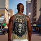 Personalized Black and Gold Lion Africa Men Tank Top