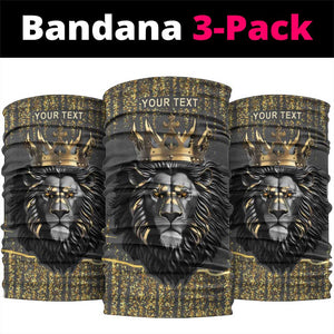Personalized Black and Gold Lion Africa Neck Gaiter DT03