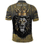 Personalized Black and Gold Lion Africa Polo Shirt