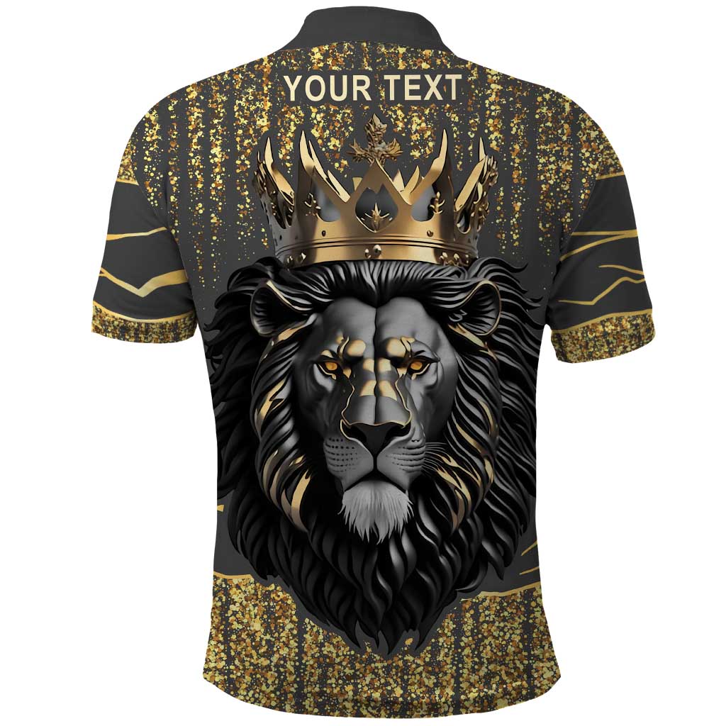 Personalized Black and Gold Lion Africa Polo Shirt