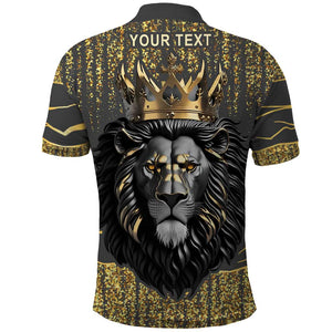 Personalized Black and Gold Lion Africa Polo Shirt