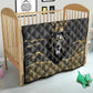 Personalized Black and Gold Lion Africa Quilt
