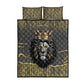 Personalized Black and Gold Lion Africa Quilt Bed Set