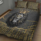 Personalized Black and Gold Lion Africa Quilt Bed Set