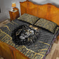 Personalized Black and Gold Lion Africa Quilt Bed Set