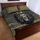 Personalized Black and Gold Lion Africa Quilt Bed Set