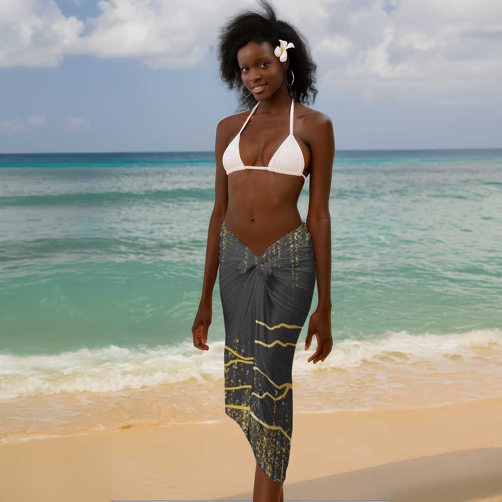 Personalized Black and Gold Lion Africa Sarong