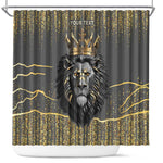 Personalized Black and Gold Lion Africa Shower Curtain