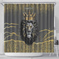 Personalized Black and Gold Lion Africa Shower Curtain
