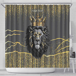 Personalized Black and Gold Lion Africa Shower Curtain