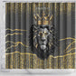 Personalized Black and Gold Lion Africa Shower Curtain