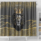 Personalized Black and Gold Lion Africa Shower Curtain