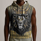 Personalized Black and Gold Lion Africa Sleeveless Hoodie - African Pride