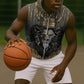 Personalized Black and Gold Lion Africa Sleeveless Zip Hoodie - African Pride
