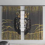 Personalized Black and Gold Lion Africa Window Curtain