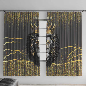 Personalized Black and Gold Lion Africa Window Curtain