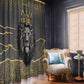 Personalized Black and Gold Lion Africa Window Curtain
