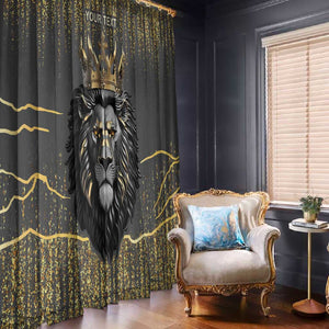 Personalized Black and Gold Lion Africa Window Curtain