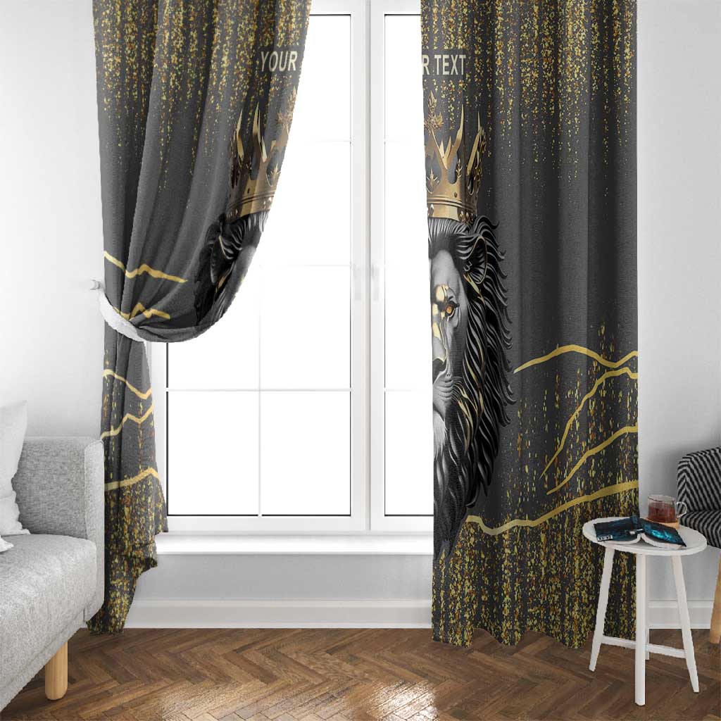 Personalized Black and Gold Lion Africa Window Curtain