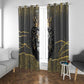 Personalized Black and Gold Lion Africa Window Curtain