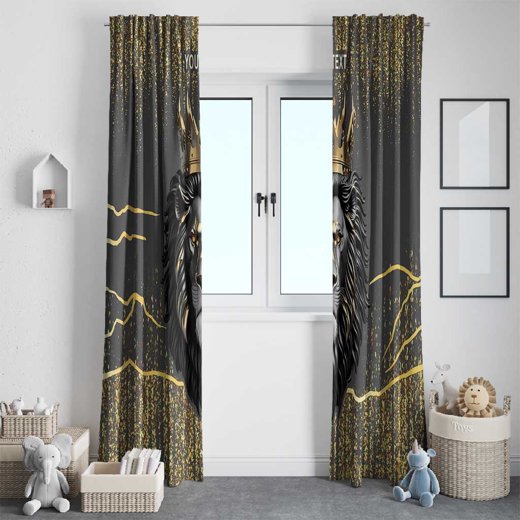 Personalized Black and Gold Lion Africa Window Curtain
