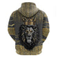 Personalized Black and Gold Lion Africa Zip Hoodie