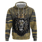 Personalized Black and Gold Lion Africa Zip Hoodie