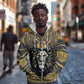 Personalized Black and Gold Lion Africa Zip Hoodie