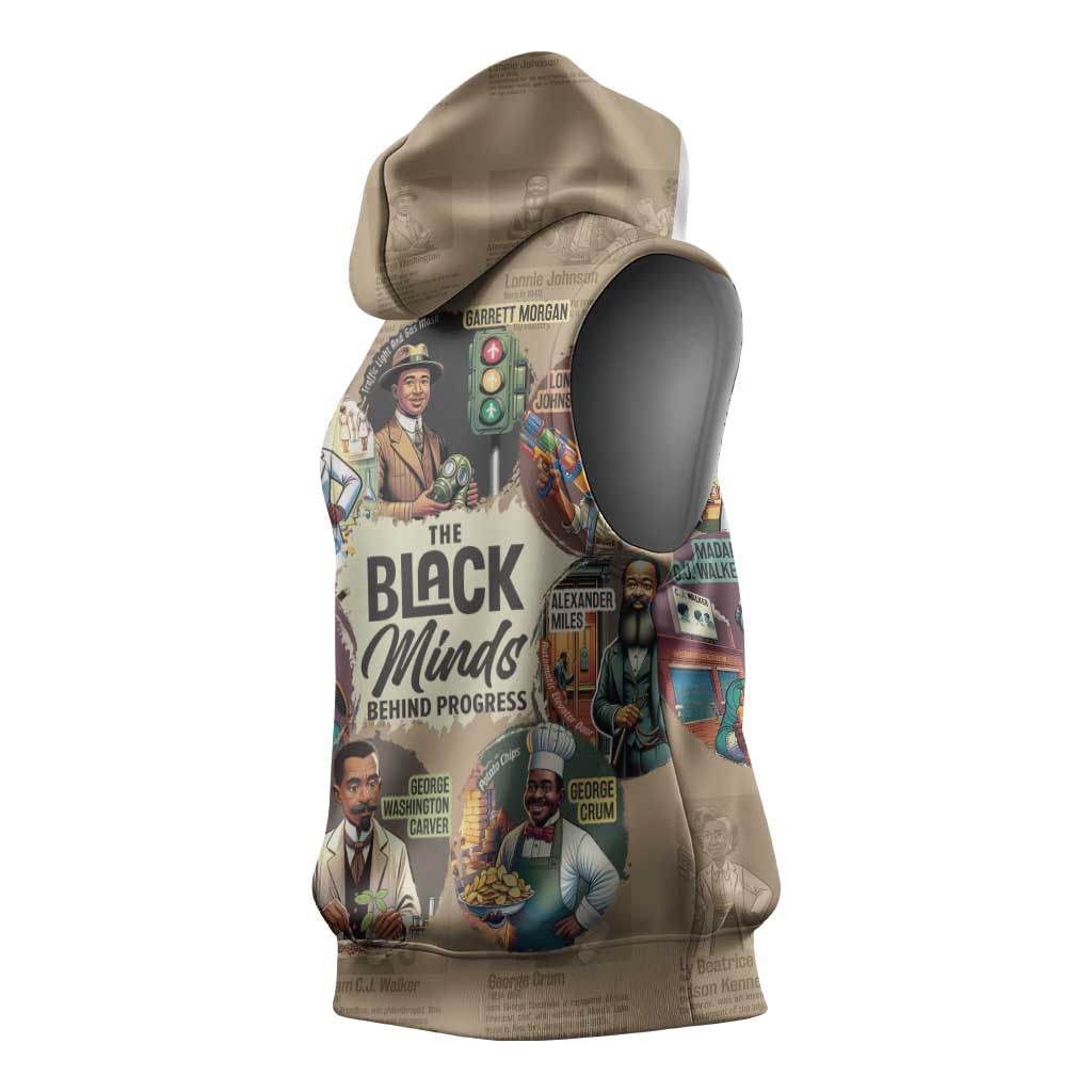 Africa Black Invention Sleeveless Hoodie The Black Minds Behind Progress - African Pride