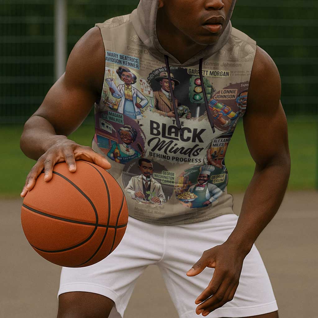 Africa Black Invention Sleeveless Hoodie The Black Minds Behind Progress - African Pride