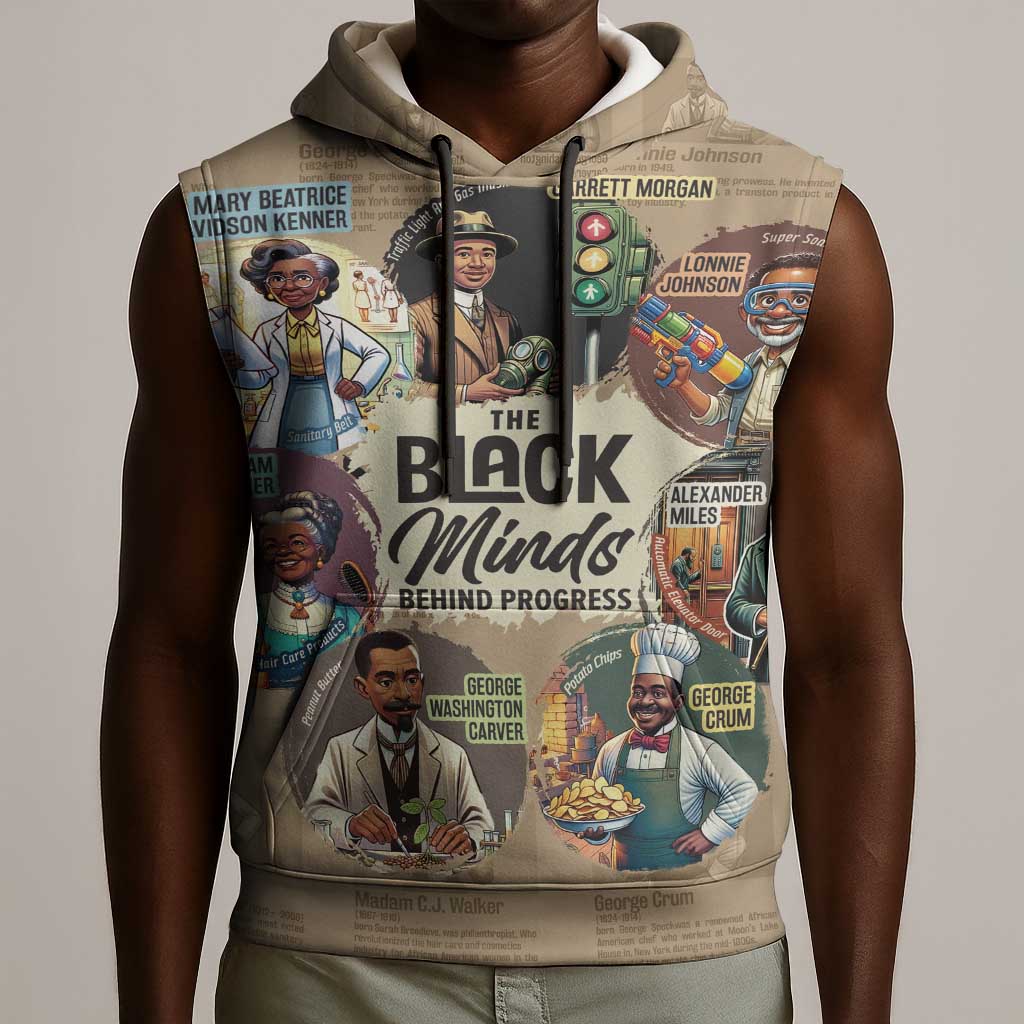 Africa Black Invention Sleeveless Hoodie The Black Minds Behind Progress - African Pride