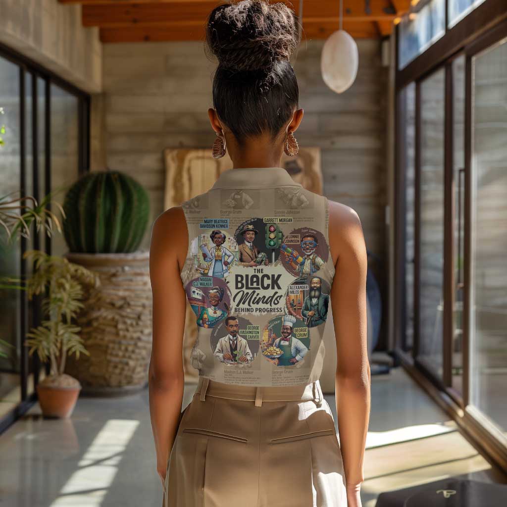 Africa Black Invention Women Sleeveless Polo Shirt The Black Minds Behind Progress