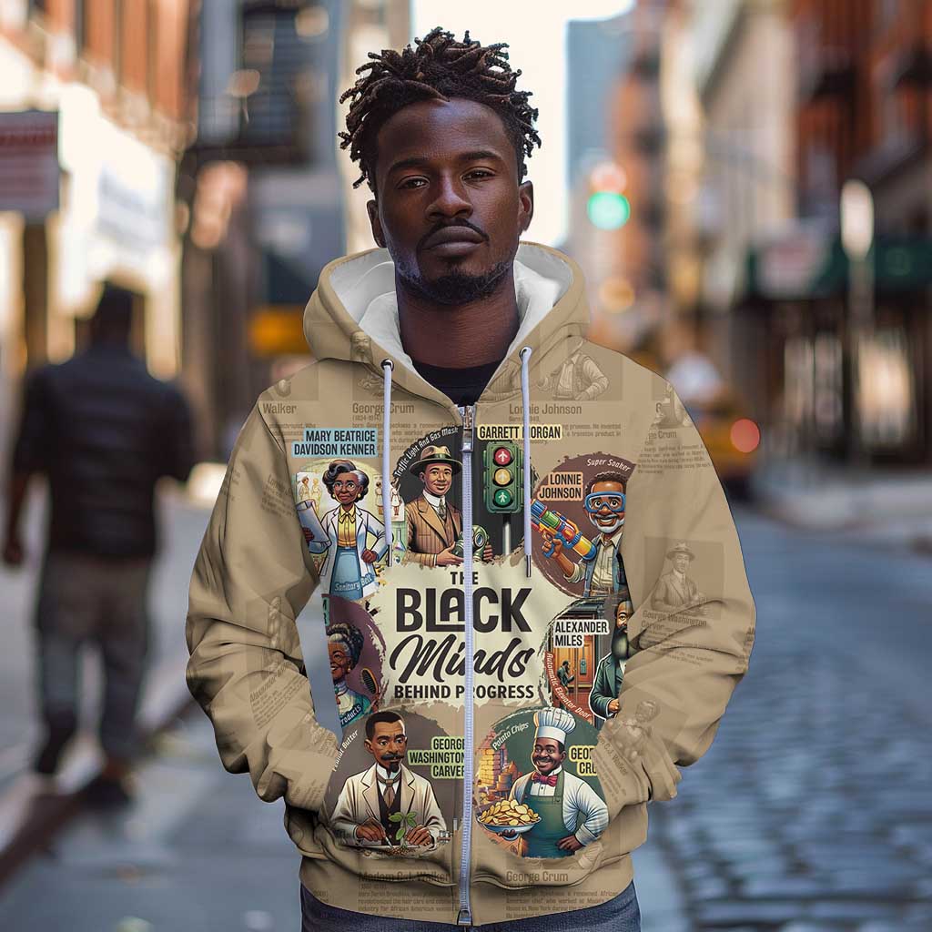 Africa Black Invention Zip Hoodie The Black Minds Behind Progress