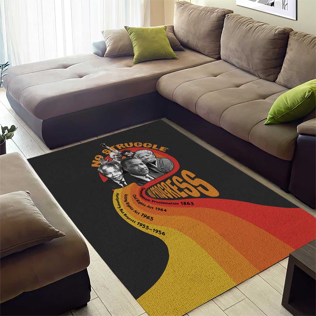 Civil Rights Leaders African American Area Rug No Struggle No Progress